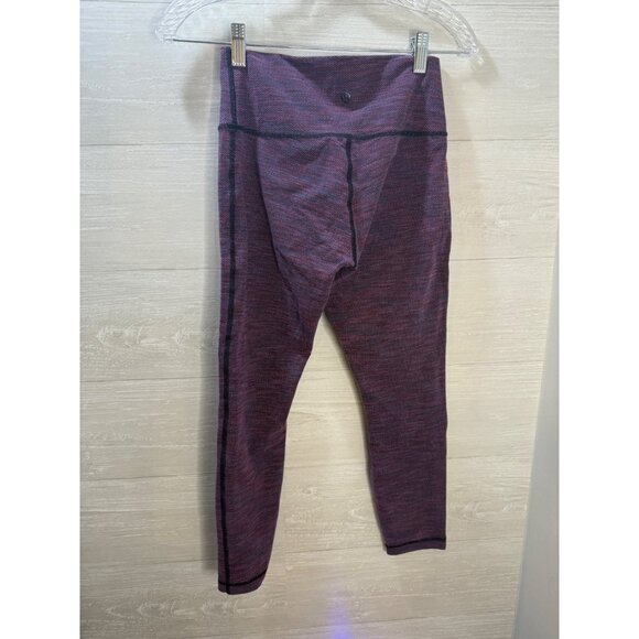 Lululemon Seamless Cropped Leggings Purple Speckled Pattern Womens‎ Size S - Picture 6 of 8